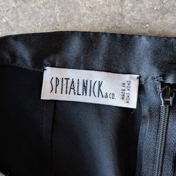 Vintage Spitalnick and Co Black High Rise Pleated Tapered Silk Pants - Picture 6 of 9
